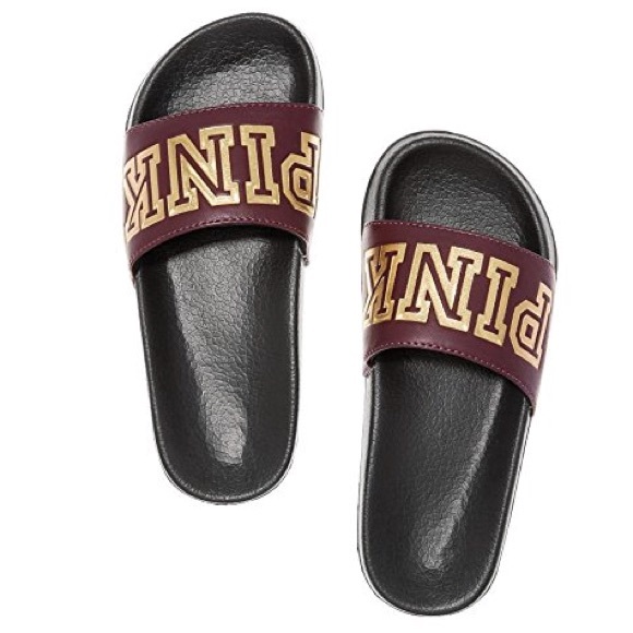 PINK Victoria's Secret Shoes - Vs Victoria’s Secret Pink Slide Ruby & Gold S 5/6